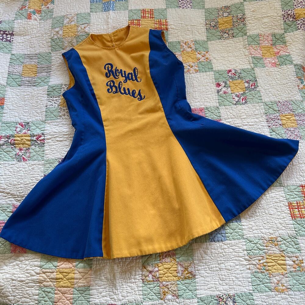 Vintage 50s/60s Chainstitch Embroidered + Signed Cheerleader Uniform XS